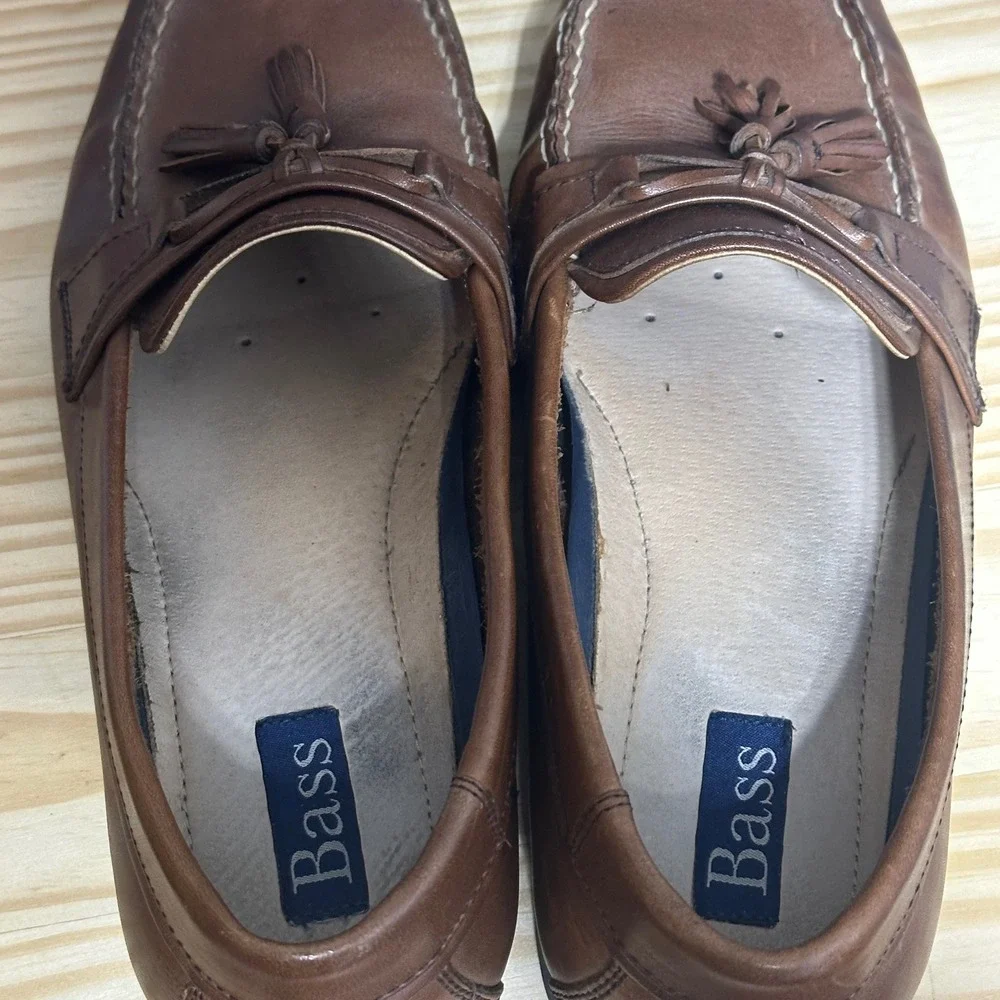 GH Bass Mens Adams II‎ Tassel Loafers Brown Leather Slip On Shoes 11M